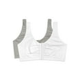thumbnail image 3 of Fruit of The Loom Women's Comfort Front Close Cotton Sports Bra, 2-Pack, 3 of 5