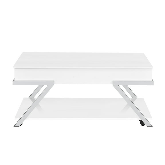 Zena White Square End Table