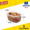 thumbnail image 5 of Glad GladWare Medium Clear Plastic Airtight Soup & Salad Food Storage Containers (5 Count), 5 of 9