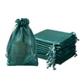 thumbnail image 1 of Bolsas de organza QIANF, 20 unidades, 15 x 23 cm, con cordón verde oscuro, 1 of 6