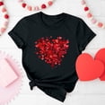 thumbnail image 5 of mihongmao Valentine Short Sleeve Tops for Women Short-sleeved Crew-neck Pullover Casual Valentine's Day Black 3X, 5 of 7