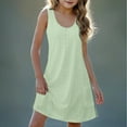 thumbnail image 4 of Tranfacy Robe d'Été pour Filles, Robe Sans Manches pour Tout-Petites Filles, Robe Mignonne Unie Extensible à Bretelles pour Tout-Petits avec Poches, Robe Trapèze, 4 of 4