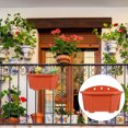 thumbnail image 3 of 2 Sets Hanging Flower Pot Wall Hanging Flower Bucket Flowerpot with Hooks, 3 of 8