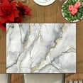 thumbnail image 2 of White Marble Placemats Fashion Marbling Granite Stone Heat Resistant Dining Table Place Mats Stain Resistant, 12 X 18 Inches, Set of 4 Gold Black Gray, 2 of 5