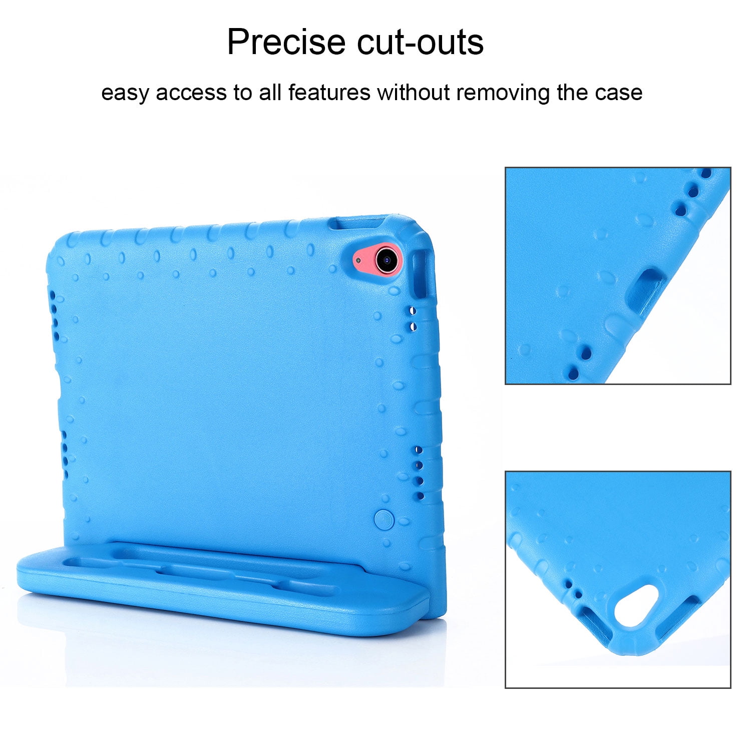 Tarise Kids Case for Apple iPad 10th Generation 10.9 inch 2022 with Pencil Holder/Foldable Convertible Handle/Kickstand Slim Lightweight Kid-Proof Soft EVA Foam Shockproof Rugged Stand Cover, Blue