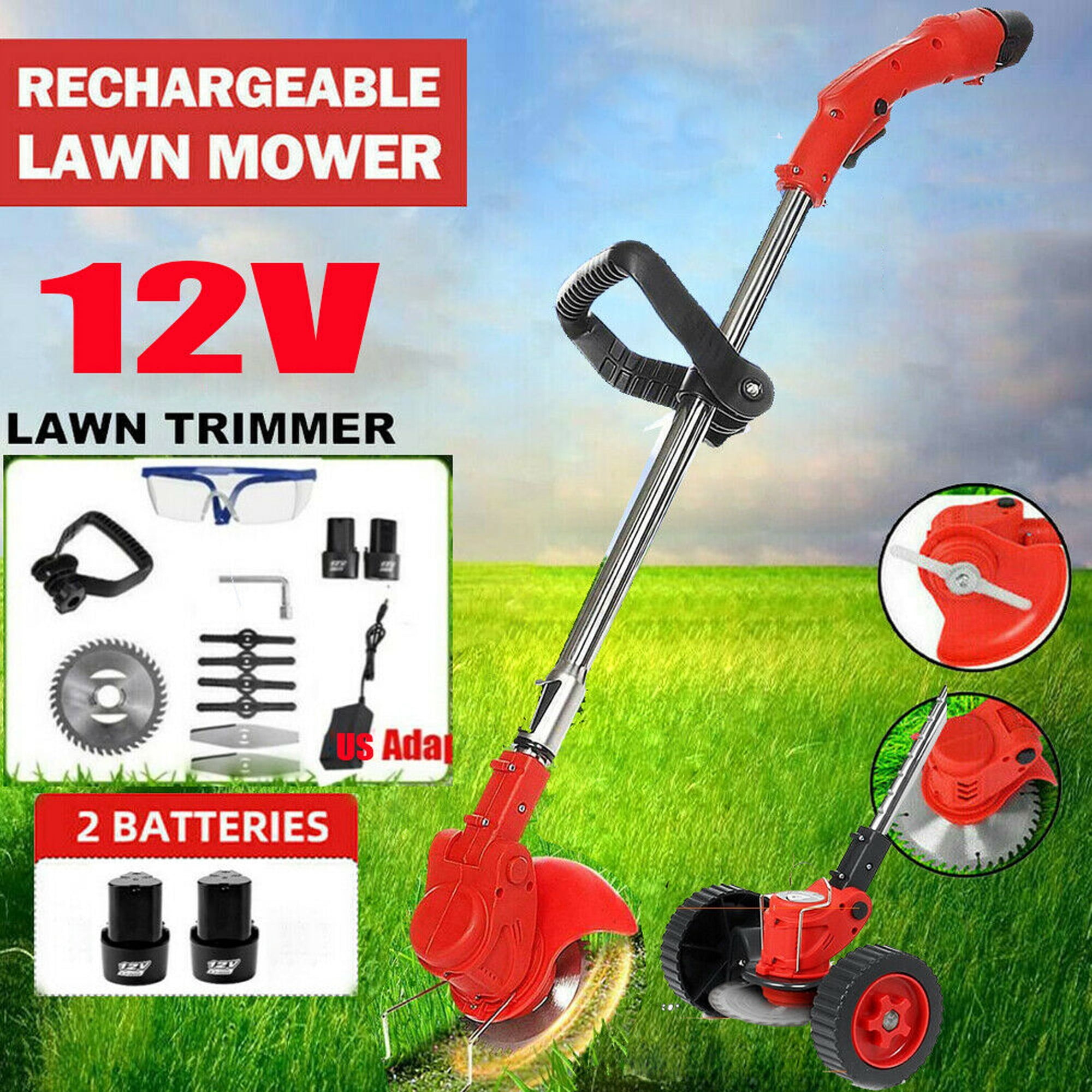 SAYFUT 12V Cordless Grass Trimmer Weed Eater Handheld Trimmer Electric