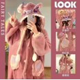 thumbnail image 3 of Disney-bata de punto con capucha para mujer, Kawaii Vestido de punto, ropa cálida engrosada para el hogar, ropa de ocio para parejas, regalo lindo, 3 of 5