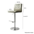 thumbnail image 5 of Paddy Light Grey Vegan Leather on Silver Adjustable Stool, 5 of 5