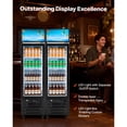 thumbnail image 5 of KFFKFF Commercial Glass Door Refrigerator, 6.1 Cu.Ft / 173 L Upright Beverage Cooler with Adjustable Lightbox, 3 Shelves & LED Lighting for Home or Business Use, 5 of 9