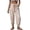 FY81_Beige, variant on Womens Striped Barrel Pants Comfy Drawstring Ankle Pant Summer Beach Vacation Lounge Trousers with Pockets Black XL