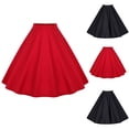 thumbnail image 2 of PUMISAS High Waisted Pleated Skirts For Women Summer Soft Comfortable Skirts Solid Color A-Line Skirts Casual Loose Zipper Mid-Length Skirts, 2 of 4