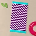 thumbnail image 3 of CafePress - Purple Chevron Pattern Aqua Trim - Large Beach Towel, Soft 30"x60" Towel with Unique Design, 3 of 3