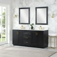 thumbnail image 5 of Gazsi 72" Double Bathroom Vanity Set in Black Oak with Grain White Composite Stone Countertop with Mirror, 5 of 8
