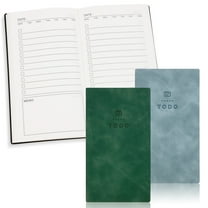 196 Pages Planner Pocket Notebook, 2Pack to Do List Notebook, Daily to Do List Notepad Leather Cover Undated Daily Planner Small Checklist Notebook for Home, Office Supplies, Study, Work, School