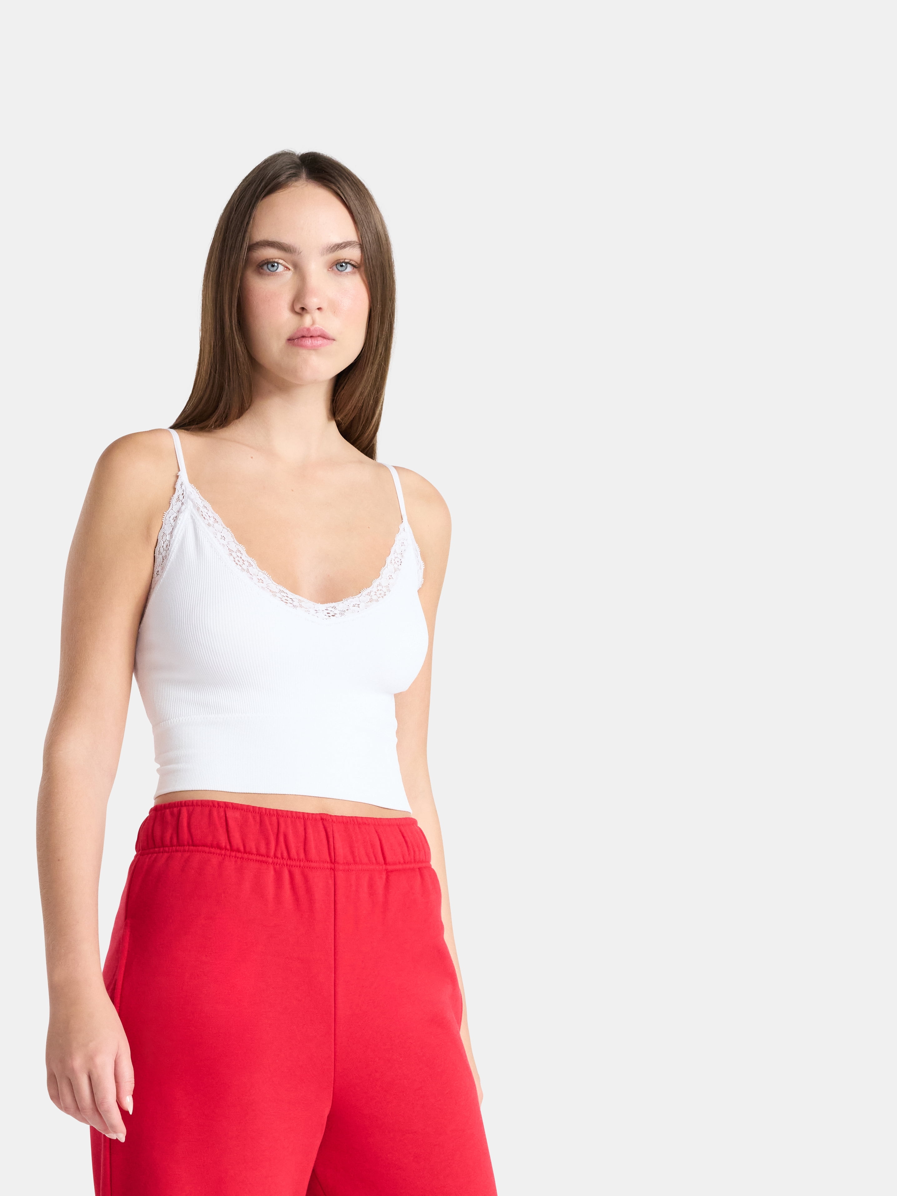 No Boundaries Lace Trim Cami Tank, Women's