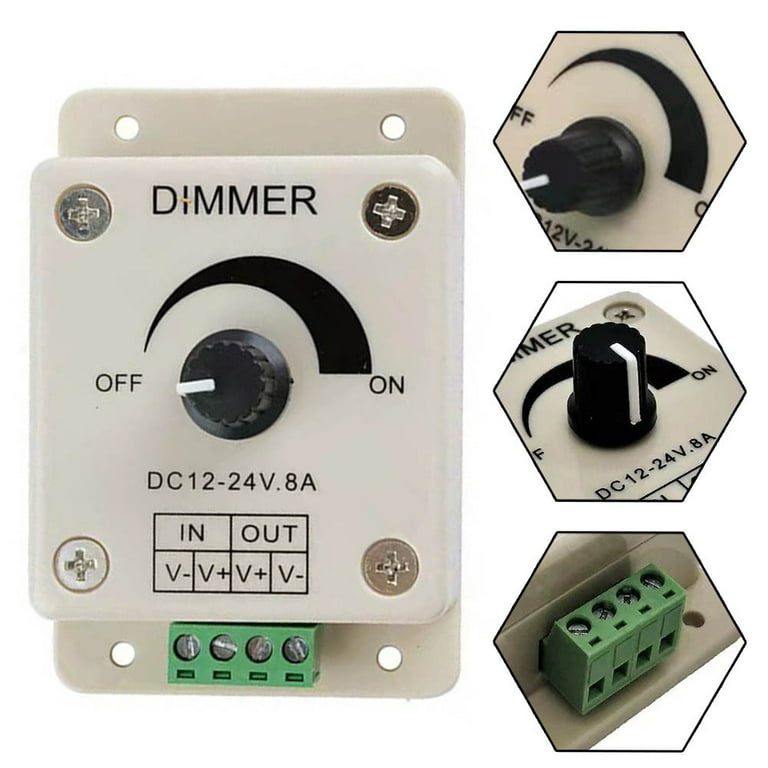 12-24V Power Saver 8A LED Light Dimmer Brightness Adjustable