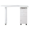 thumbnail image 2 of BarberPub Makeup Vanity Desk with Wheel, Nail Desk with Storage Drawer, 2 of 8