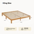 thumbnail image 3 of King Size Solid Wood Bed Frame, Bed Base with Wood Slat Support, No Box Spring Needed, 3 of 5