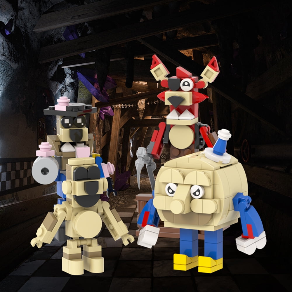 MOOXI Five Nights Sleepy Moon,Foxy,Captain Springlock Action Figures Building Set,FNAF Classic Creative Building Blocks Children Kit,Gifts for Kids(266pcs)