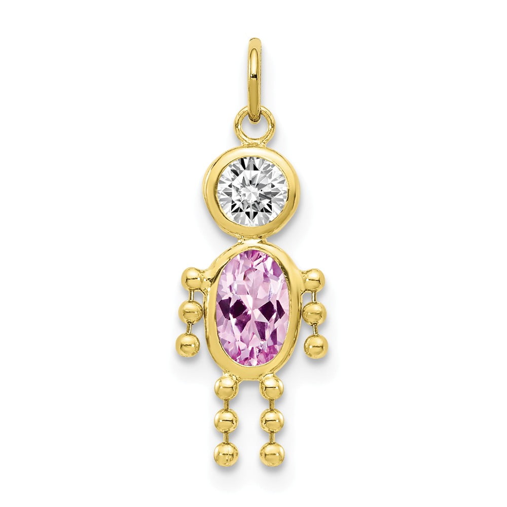 10K Yellow Gold May Girl Synthetic Birthstone Charm Pendant MSRP $75 10K Yellow Gold May Girl Synthetic Birthstone Charm Pendant MSRP $75