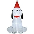 thumbnail image 2 of HomCom 6 ft. Pre-Lit LED Puppy Wearing Santa Hat Christmas Inflatable with Red and White Lights, 2 of 9