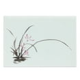 thumbnail image 1 of Art Cutting Board, Traditional Ink Orchid Flower Drawing Oriental Chinese Effects Themed Watercolor, Decorative Tempered Glass Cutting and Serving Board, Large Size, Brown and Pink, by Ambesonne, 1 of 1