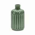 thumbnail image 3 of Melrose 9.5" Green Ribbed Bottleneck Vase, 3 of 3