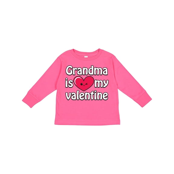 Inktastic Grandma is My Valentine Boys or Girls Long Sleeve Toddler T-Shirt