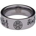 thumbnail image 2 of Tibetan Prayer Tungsten Carbide Ring, 2 of 9