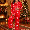 thumbnail image 2 of Christmas Pajamas Womens Long Sleeve Button Down Sleepwear Holiday Matching Pjs Comfy Long Pants Lounge Set, 2 of 5