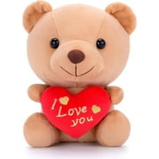 Gloveleya I Love You Stuffed Teddy Bear with Heart Plush Toy Gift 6 Inches