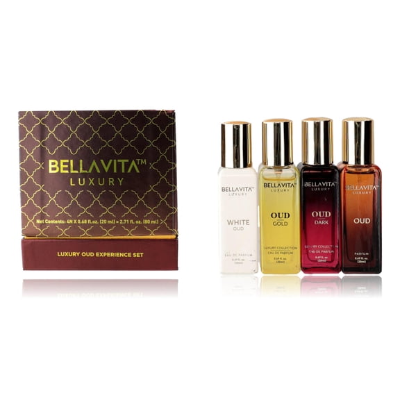 BELLAVITA Luxury Oud Set, Perfume Gift Sets for Women and Men, 4 pc