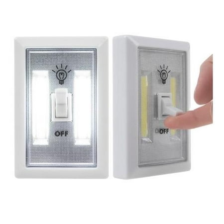 2Â PackÂ COB LED Wall Lighted Switch Wireless Closet Night Light Multi-Use Self-Stick For Kids Room
