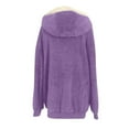 thumbnail image 5 of Reduce Womens Oversized Fuzzy Fleece Open Front Hooded Pockets Cardigan Jackets Loose Fit Sherpa Coat Color Block Print Winter Warm Plush Zip Outerwear (Blue#01 XXL), 5 of 5