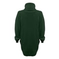 thumbnail image 3 of Cozy Oversized Turtleneck Sweater Dress for Women Soft Knit Long Sleeve Pullover in Rich Burgundy Red, 3 of 4
