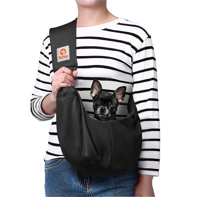 Transportín TOMKAS para perros pequeños de 2 a 7 libras (negro)