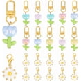 thumbnail image 1 of 20 llaveros de flores, margaritas y tulipanes, llaveros esmaltados, lindos colgantes florales para bolso, estuche de auriculares, decoración mini llavero a granel, 1 of 6