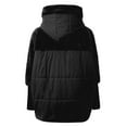thumbnail image 4 of Women Warm Long Sleeve Solid Padded Jacket Hooded Button Front Outerwear Coat with Soft for Cold Weather and Comfortable Fit, 4 of 5