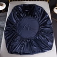 thumbnail image 5 of WONESION Satin Sheet Set 4 Piece Hotel Soft Sikly Deep Pocket Bed Sheets,Queen,Navy blue, 5 of 5