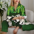 thumbnail image 6 of Fotbe Merry Christmas Pattern Long Sleeve Pajama Set for Women,Sleepwear Set,2-piece Loungewear Set,Soft PJs Comfy Nightwear with Pockets -Medium, 6 of 7