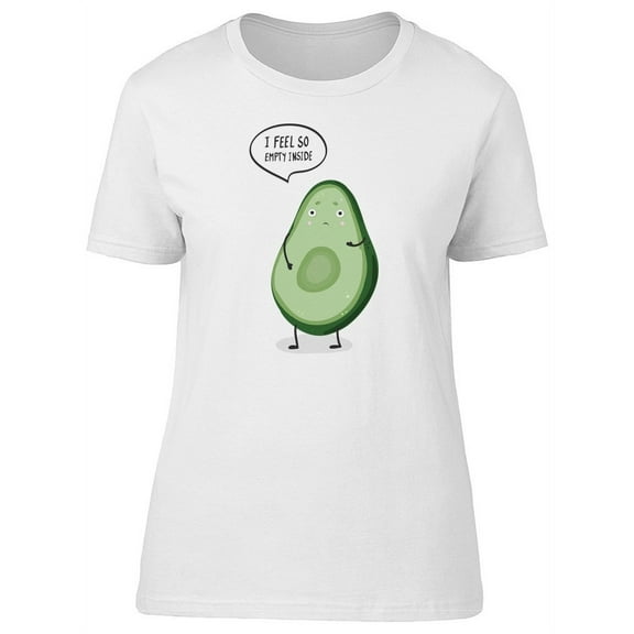 Sad Avocado Cartoon T-Shirt Women -Image by Shutterstock, Female Large