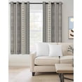 thumbnail image 2 of Boho Stripes, Blackout Curtains 39 Inches Long for Bedroom, Beige Geometric Modern Flower Stripe Thermal Insulated Room Darkening Black Out Window Curtain Panels Grommet Drapes for Living Room, 2 of 8