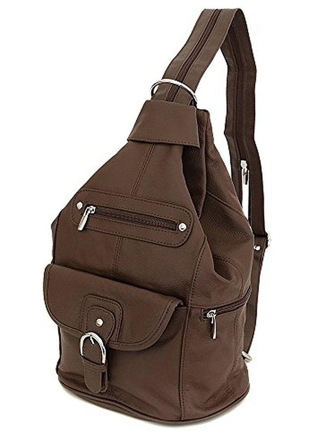 Womens Leather Convertible 7 Pocket Medium Size Tear Drop  display picture 1