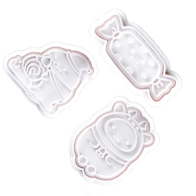 Cateissary Molde de primavera de Navidad de 3 piezas, molde para pastel de galletas, manualidades en relieve de Navidad, herramienta para hornear, troquel Herramientas y accesorios para hornear Tipo B