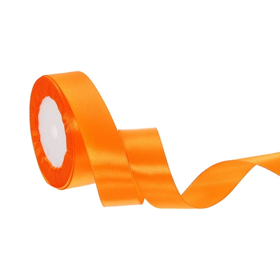 Satin Ribbon 1 Inch 24 Yards Solid Polyester Satin Ribbons for Gift Wrapping Wedding Party Decoration Flower Bouquet Crafts Christmas, Orange