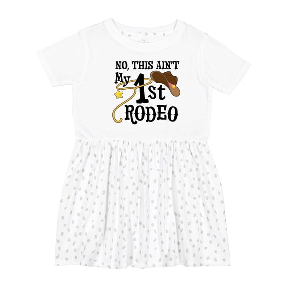 Inktastic No, This Ain't My 1st Rodeo Cowboy Hat and Lasso Girls Toddler Dress