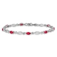 thumbnail image 5 of Auriga Fine Jewelry 14K White Gold Diamond and Ruby Bracelet 7.25inch for Women, 5 of 6