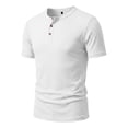 thumbnail image 4 of Henley Shirts for Men 3-Button Summer Plain Crew Neck Short Sleeve Mens T-Shirts Casual Tops, 4 of 8