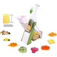 thumbnail image 3 of Kitchen Manu Rebanador de vegetales multifunción Hoja de acero inoxidable Rebanador cuadrado Juliette Papas fritas verticales (Verde fresco [Material de grado alimenticio] con agujeros para moler ajo picado) esquí esquí Gafas de esquí, 3 of 5