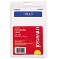 thumbnail image 1 of UNV39105 Self Adhesive Name Badges - Hello, White and Blue, 1 of 2